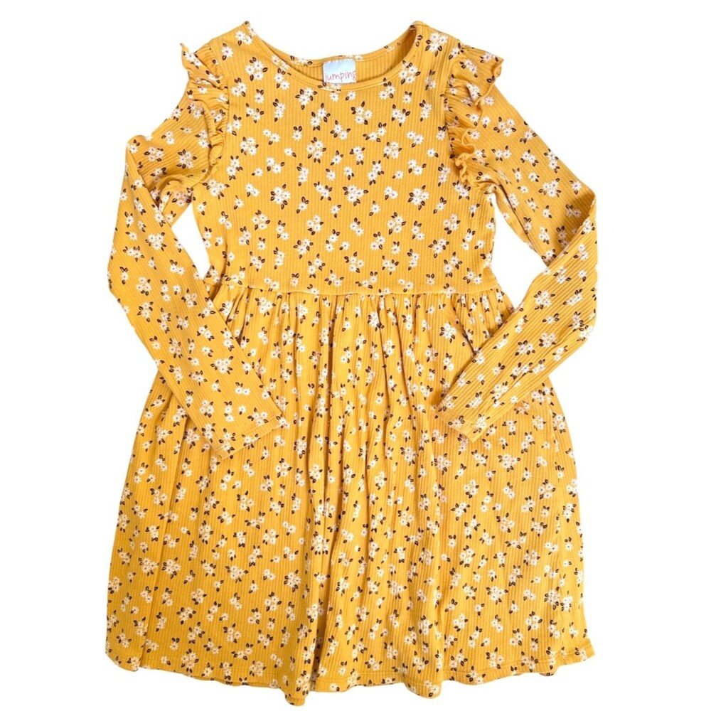 Jumping Beans Girls Dress Size 8 Long Sleeve Floral Cottagecore Dress Fall